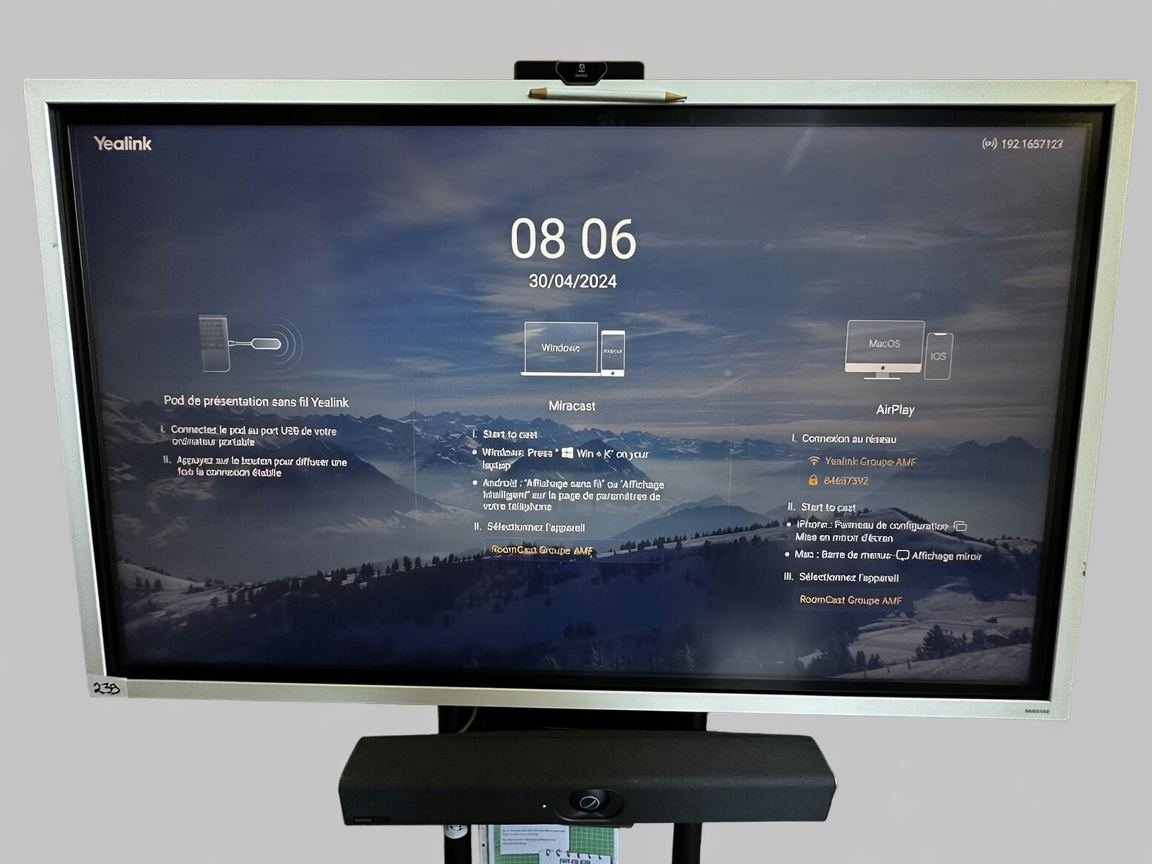 Écran Samsung 65 pouces avec système visio Yealink complet