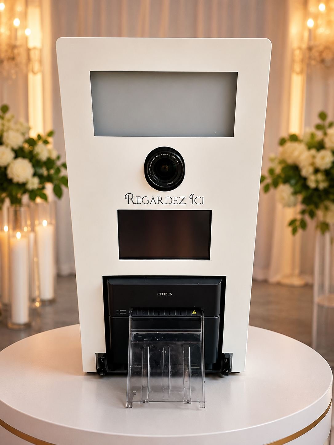 Borne Photobooth ANIMAPHOT Professionnelle avec imprimante photo + housse de transport